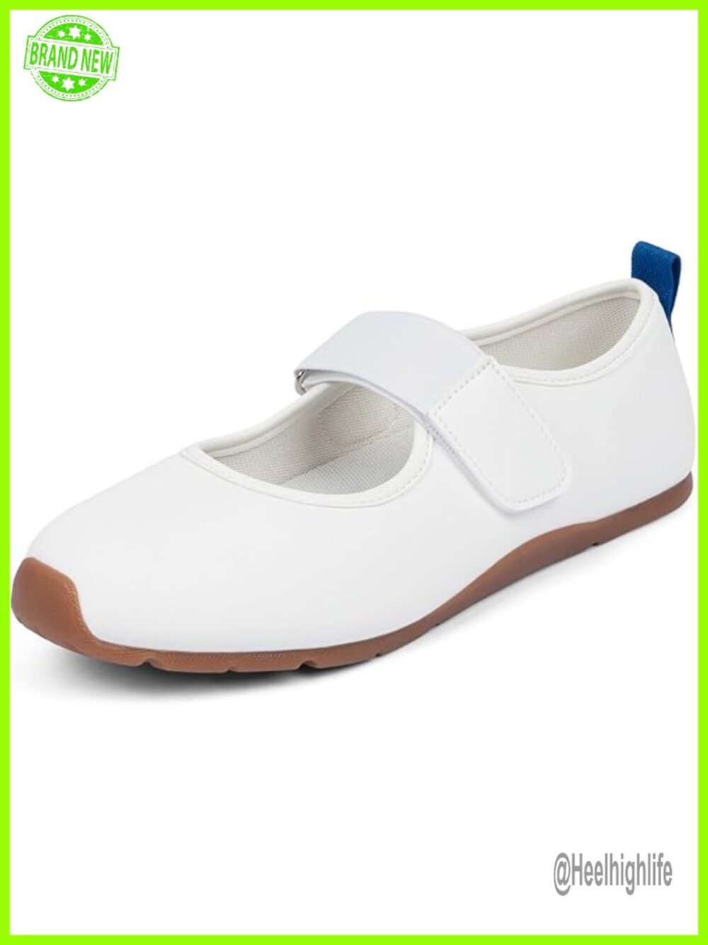 Mary Jane Sneakers Lightweight Casual Slip-On Flats Hook & Loop